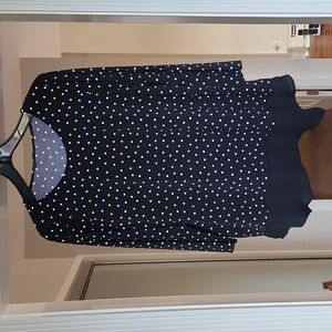 Short Sleeve Knit Combo Top